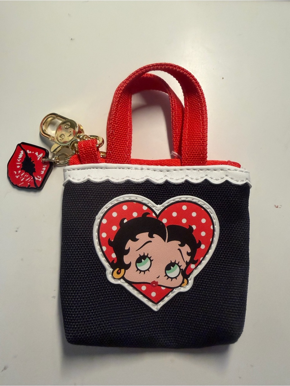 Betty Boop Small Black and Red Mini Tote Keychain